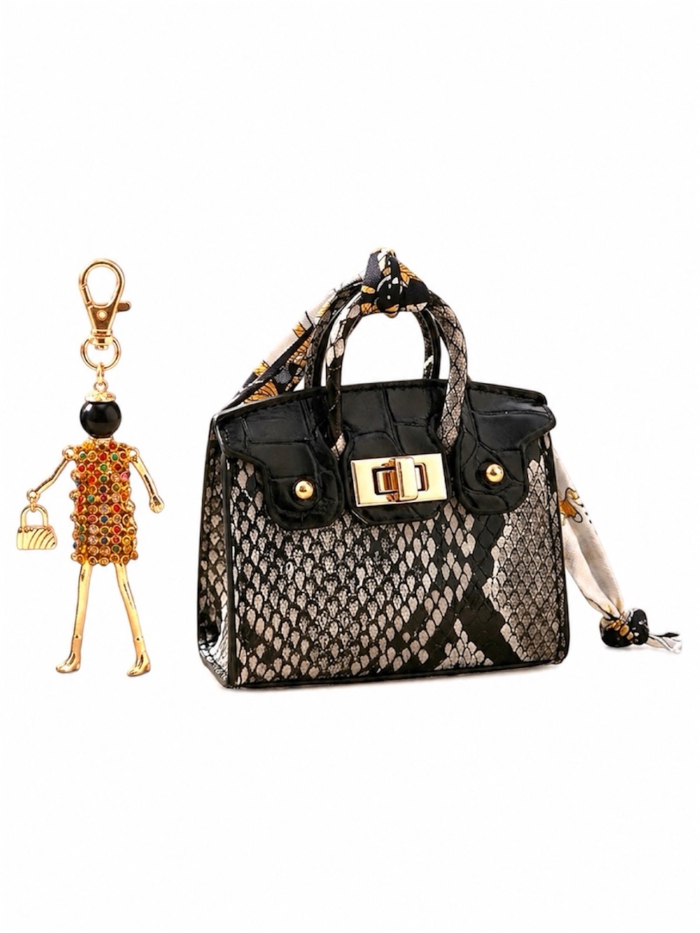 Bundle Fashion Keychain Mini bag charm + doll keychain NWT